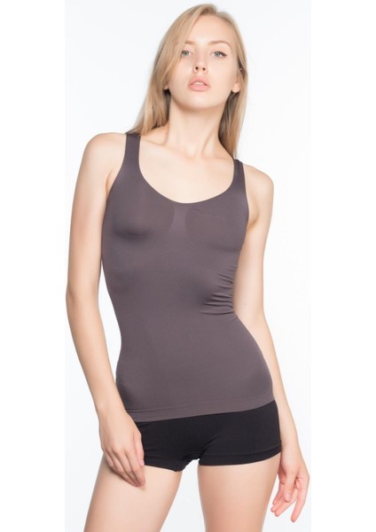 Kalın Askı Düz Desensiz Dikişsiz Kadın Atlet Korse 5010