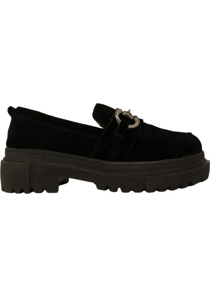 26114S Hakiki Süet Deri Kadın Loafer Ayakkabı