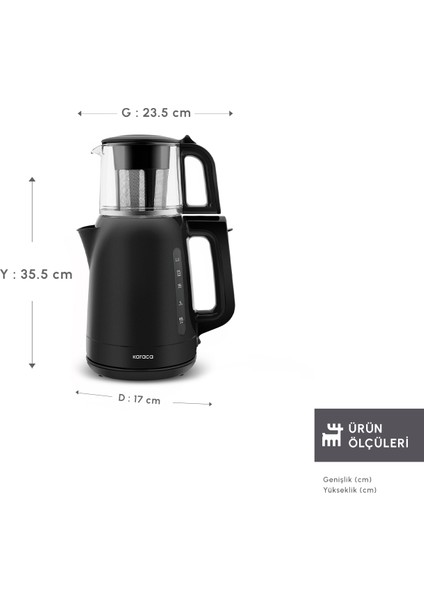 Mega Tea 1501 Cam Çay Makinesi Black 1500 W fiyatları