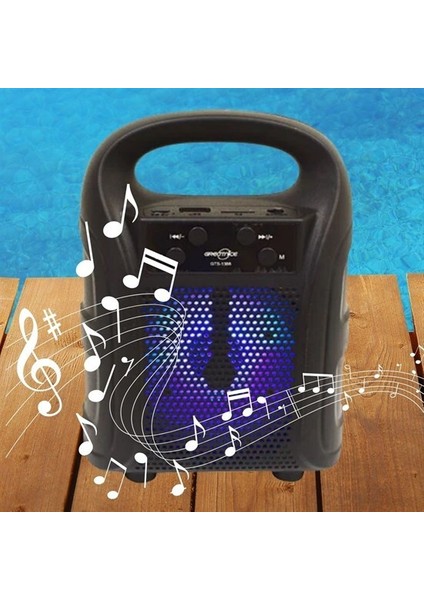 Tutmalı Mini Hoparlör Işıklı Taşınabilir Bluetooth Wireless Radyolu Sd Kart ve USB Girişli Hoparlör modelleri