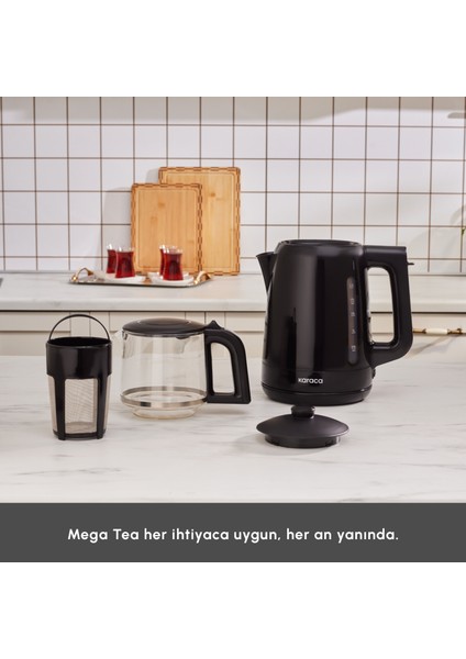 Mega Tea 1501 Cam Çay Makinesi Black 1500 W