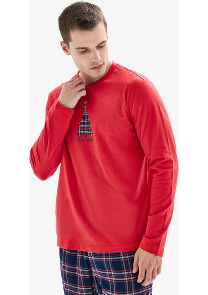 Erkek Pijama Takımı 40859 - Kırmızı