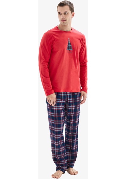 Erkek Pijama Takımı 40859 - Kırmızı fırsatları