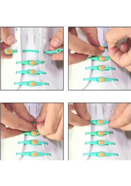 6 Adet Renkli Elastik Ayakkabı Silikon Bağcık Bağcığı Ipi Spor Sneakers Ayakkabı Bağcığı fiyatları