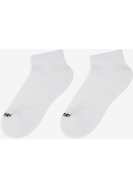 6'lı Unisex Yarım Taban Destekli Quarter Crew Çorap Unisex Beyaz Çorap S118214-100