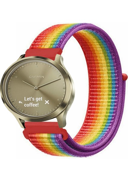 Garmin Vivomove Luxe , Style , Trend , Hr ile Uyumlu Kordon Cırt Cırtlı Spor Kumaş Kayış