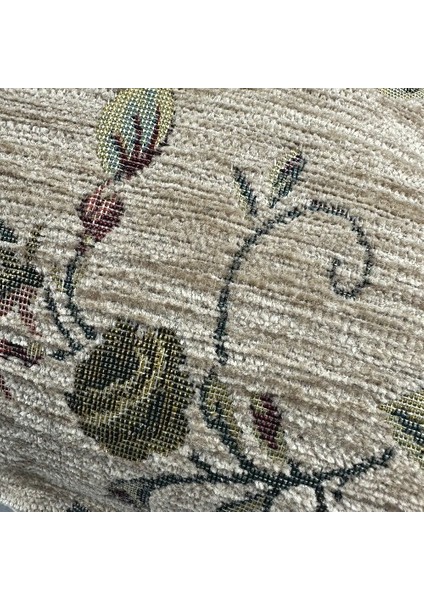 Çiçek Desenli Yastık Kılıfı Çift Taraflı Goblen Kumaş Kapalı Fermuarlı Kırlent 4'lü 40X40