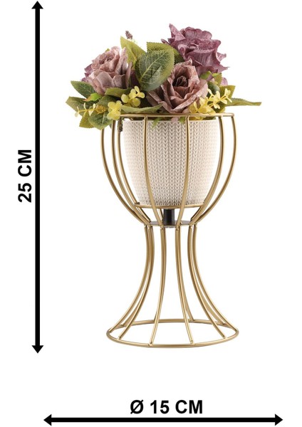 Anafor Orta Boy Eskitme Krem Metal Silindirik Saksı 15x25 cm – İç ve Dış Mekanlara Uygun Şık Modern Tasarım indirimleri
