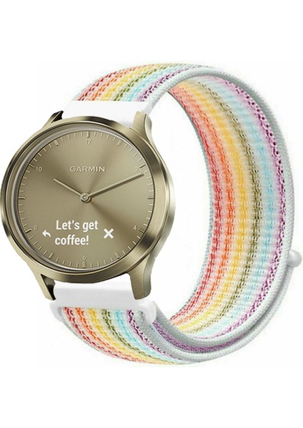 Garmin Vivomove Luxe , Style , Trend , Hr ile Uyumlu Kordon Cırt Cırtlı Spor Kumaş Kayış