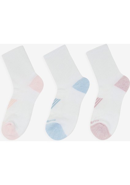 6'lı Kadın Yarım Taban Destekli Crew Çorap Kadın Beyaz S600318-127