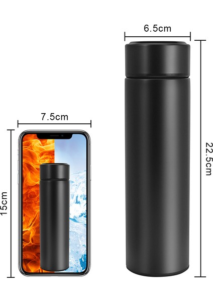 LED Sıcaklık Göstergeli Vakumlu Çelik Termos Bardak 500ML Mug Dijital Termos indirimleri