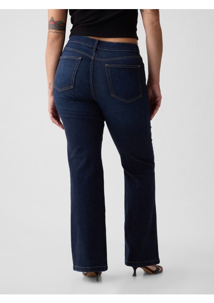 Kadın Koyu Mavi High Rise '70S Flare Jean Pantolon fırsatları