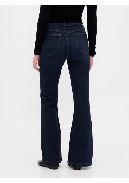 Kadın Koyu Mavi High Rise '70S Flare Jean Pantolon
