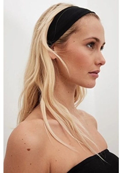 Kadın Siyah Esnek Pamuklu Bandana Saç Bandı fiyatları