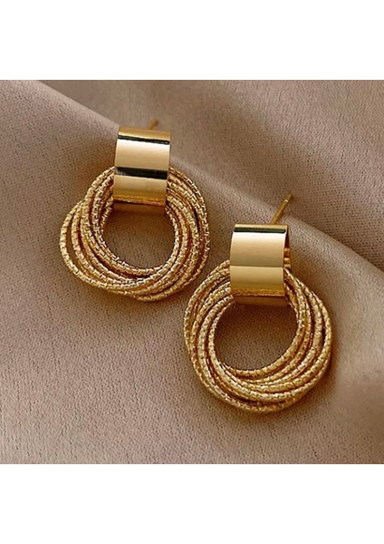 Gold Metal Çoklu Vintage Küpe