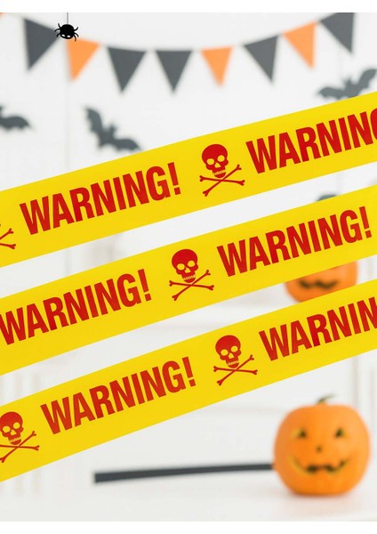 Cadılar Bayramı Uyarı Bantları Halloween Korku Bandı Parti Dekoru Kırmızı 6 mt