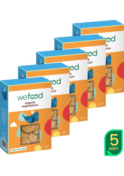 Kids Organik Sade Bisküvi 50 gr (Tereyağlı) 5'li