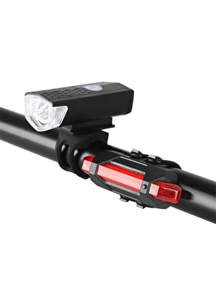 Şarjlı ve 4 Modlu Bisiklet Ön LED Far ve Arka Stop 2'li Set