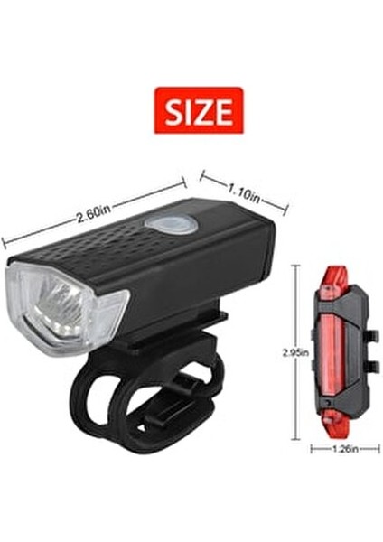 Şarjlı ve 4 Modlu Bisiklet Ön LED Far ve Arka Stop 2'li Set fiyatları