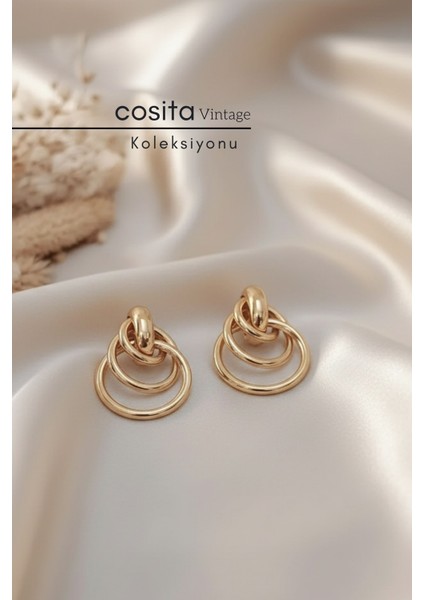 Gold Sıralı Geçme Zincir Örgü Tasarım Şık Gece Elbise Halka Trend Küpe indirimleri