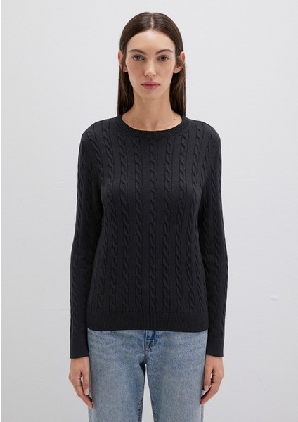 Bisiklet Yaka Siyah Kazak 1710341-900 modelleri