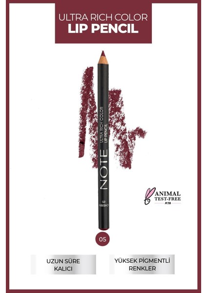 Ultra Rich Color 05 Cherry Mor Dudak Kalemi – Yoğun Renkli, Uzun Süre Kalıcı ve Pürüzsüz Uygulama indirimleri
