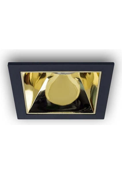 Kare Gömme Spot Armatür, GU10 Duylu, Siyah Çerçeve, Siyah İç Kaplama Armatür fırsatları