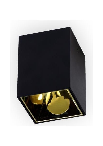 Sıva Üstü Kare Spot Armatür, GU10 Duylu, Siyah Dış, Beyaz İç Kaplama Armatür fırsatları