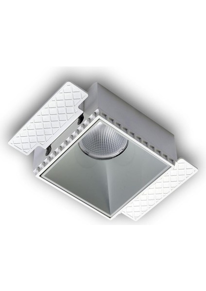 Kare Sıva Altı Trimless Armatür, GU10 Duylu, Beyaz Çerçeve, Beyaz İç Kaplama Trimless