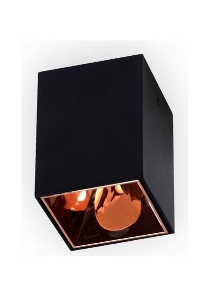 Sıva Üstü Kare Spot Armatür, GU10 Duylu, Siyah Dış, Gold İç Kaplama Armatür indirimleri