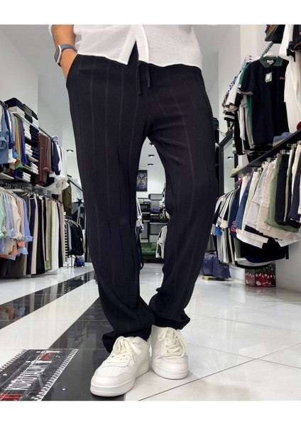 Fitil Desenli Jakarlı Erkek Baggy Jogger