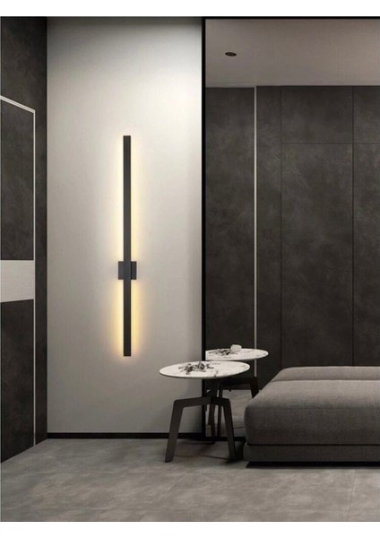 Modern Dekoratif Kılıç Led Duvar Aplik 70 Cm Siyah Texture Boyalı Dolgulu Profil Aplik modelleri