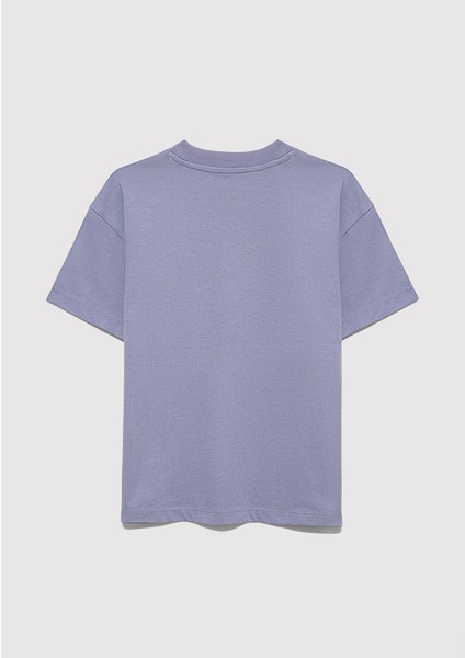 Mavi Logo Baskılı Mor Tişört 7610385-88095 fırsatları
