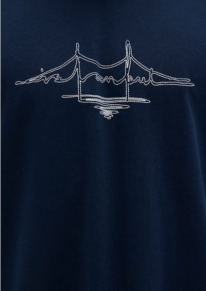 İstanbul Baskılı Lacivert Tişört 0611881-70490