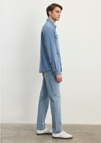 Parker Casual Indigo Mavisi Jean Gömlek 021521-86621 fırsatları