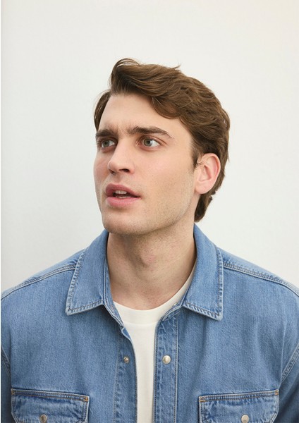 Parker Casual Indigo Mavisi Jean Gömlek 021521-86621 indirimleri