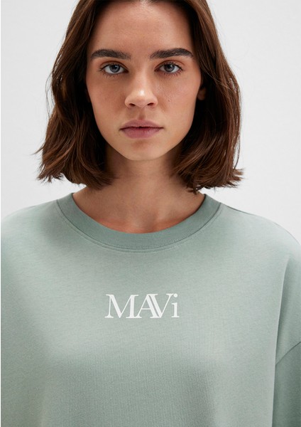 Mavi Logo Baskılı Yeşil Tişört 1611593-71787