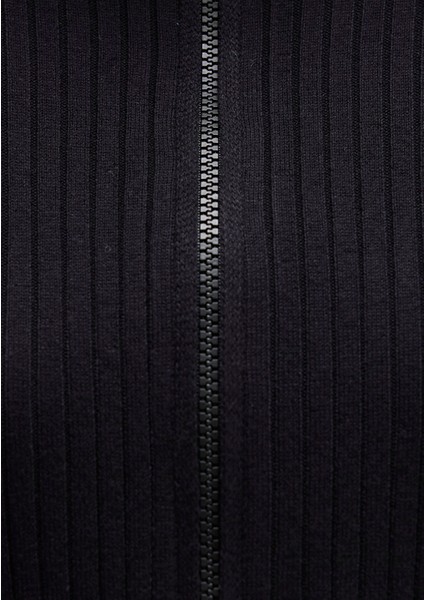 Çift Yön Fermuarlı Siyah Triko 171469-900