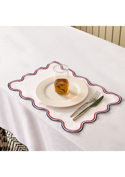 Soft Nonna Amerikan Servis - Mavi / Kırmızı - 30X50 cm