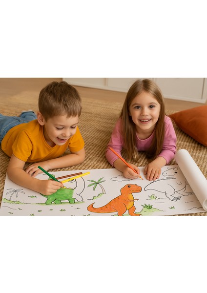 Sevimli Dinozorları Boyuyorum Öğreniyorum Eğleniyorum Boyama Rulosu fiyatları