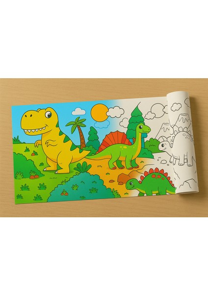 Sevimli Dinozorları Boyuyorum Öğreniyorum Eğleniyorum Boyama Rulosu modelleri