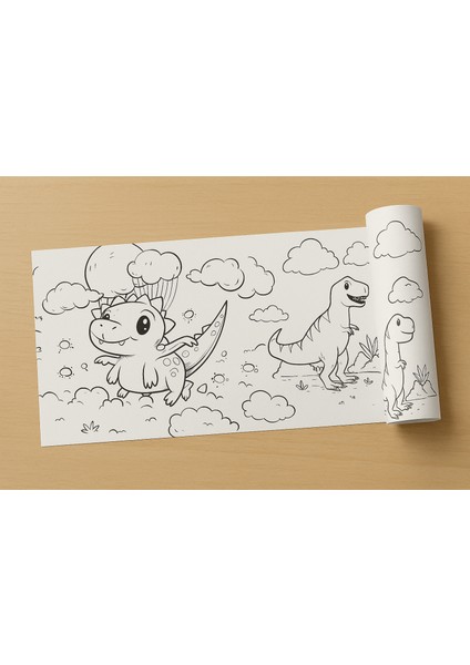 Sevimli Dinozorları Boyuyorum Öğreniyorum Eğleniyorum Boyama Rulosu fırsatları