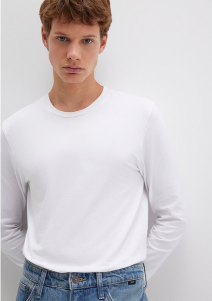 Uzun Kollu Beyaz Basic Tişört 062477-23248 fiyatları