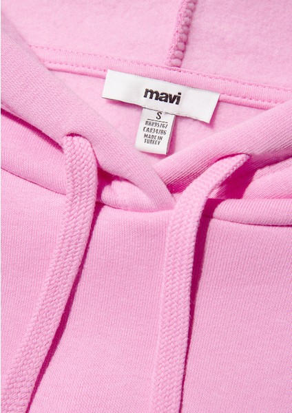 Mavi Logo Baskılı Kapüşonlu Pembe Sweatshirt 1600361-71038