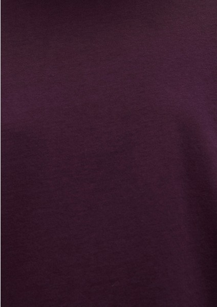 Bisiklet Yaka Mor Basic Tişört 1611651-70635