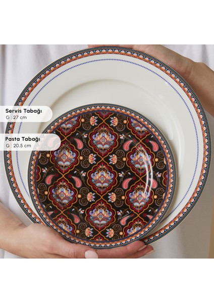 Agra 24 Parça 6 Kişilik Porselen Yemek Takımı