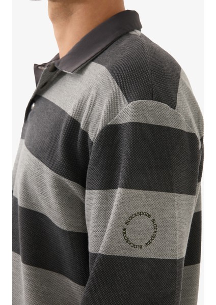 Erkek Polo Yaka Sweatshirt 40834 - Gri modelleri
