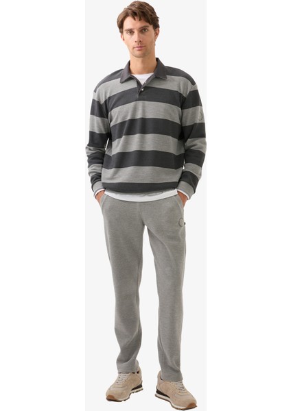 Erkek Polo Yaka Sweatshirt 40834 - Gri indirimleri