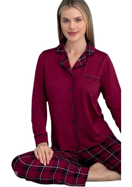 Marcella Notte Uzun Kol Düğmeli Kadın Pijama Takımı Ev Giyim Hediyelik fiyatları