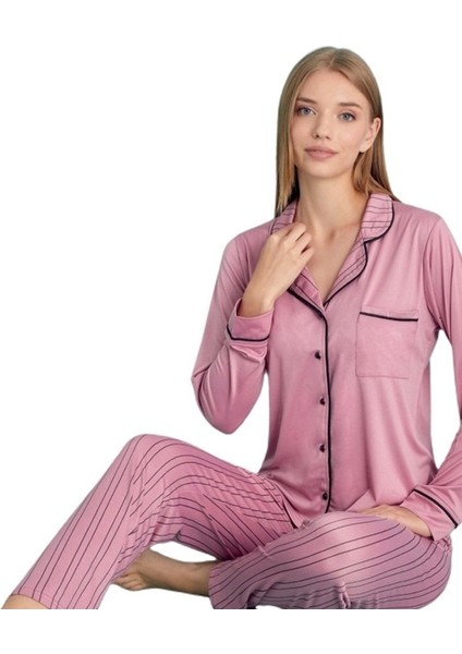 Kadın Uzun Kollu Düğmeli Pijama Takımı S/2xl Aurora Comfort Ev Giyim Hediyelik fiyatları